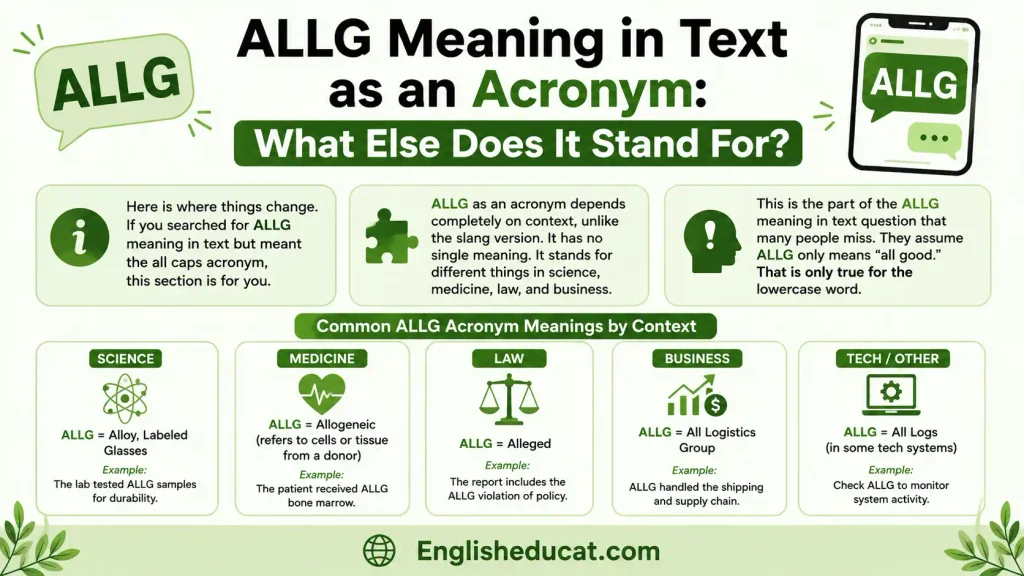 ALLG Meaning in Text