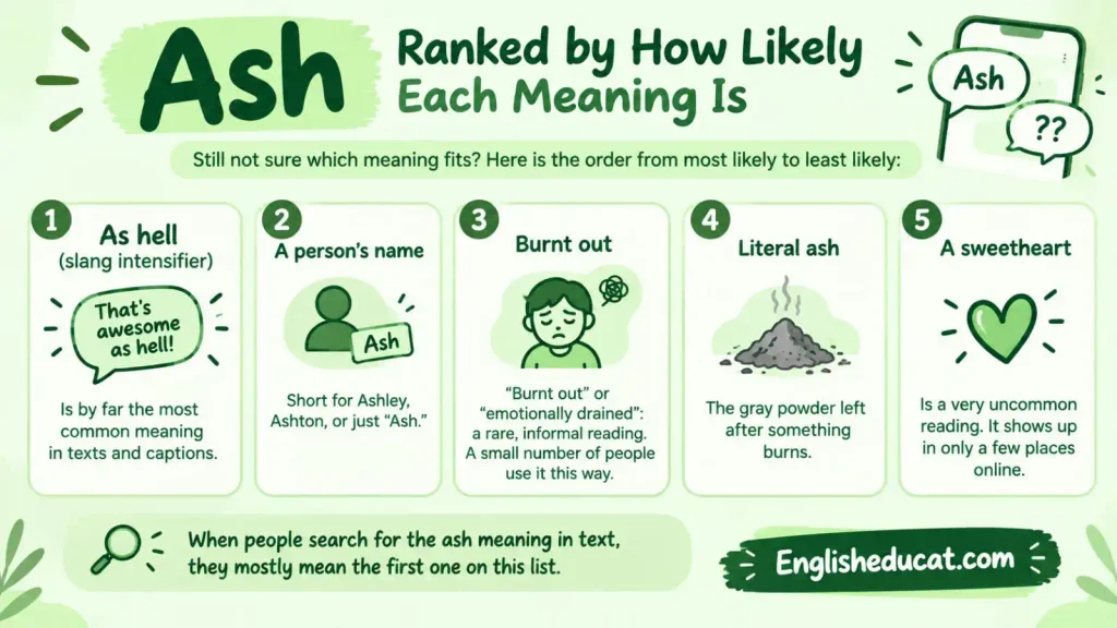 Ash Meaning in Text
