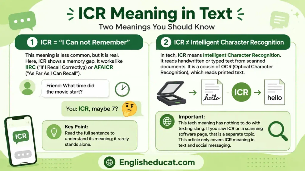 ICR Meaning in Text