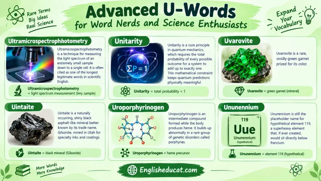 Science Words That Start With U