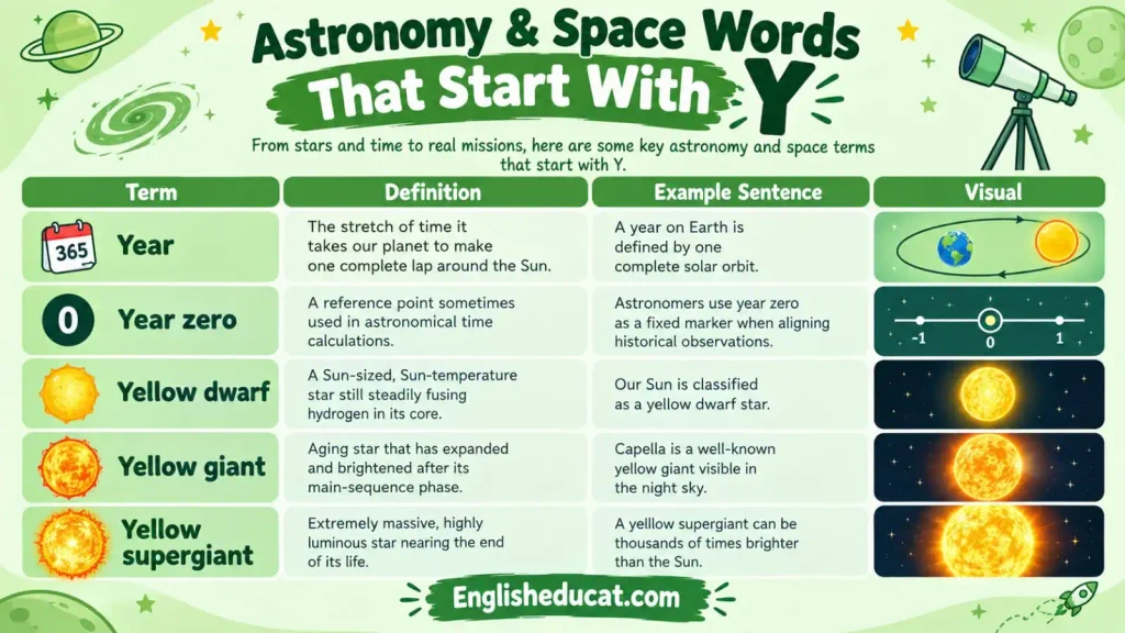 Science Words That Start With Y